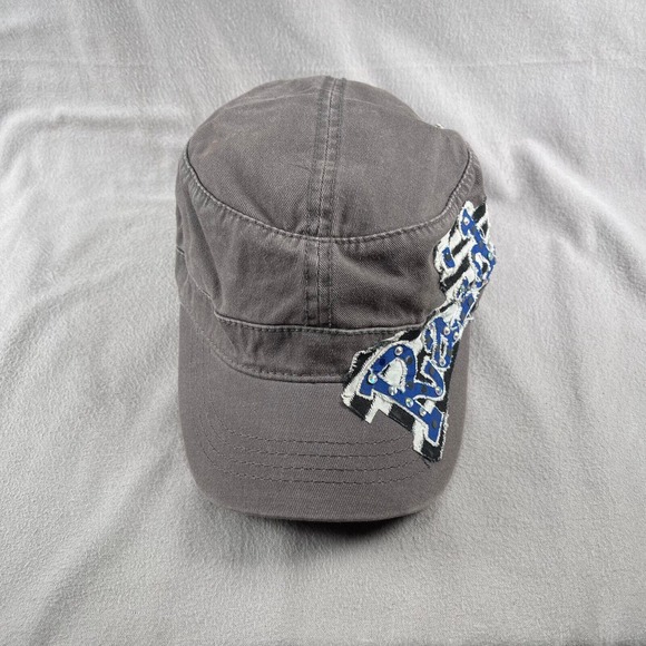 Raiders Hat Cap Womens Adjustable Gray Cadet Army Cap Rhinestones‎ Logo Patch - Picture 6 of 11